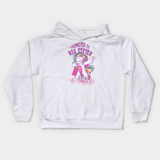 Unicorn  Big Sister 2021 announcing pregnancy Kids Hoodie